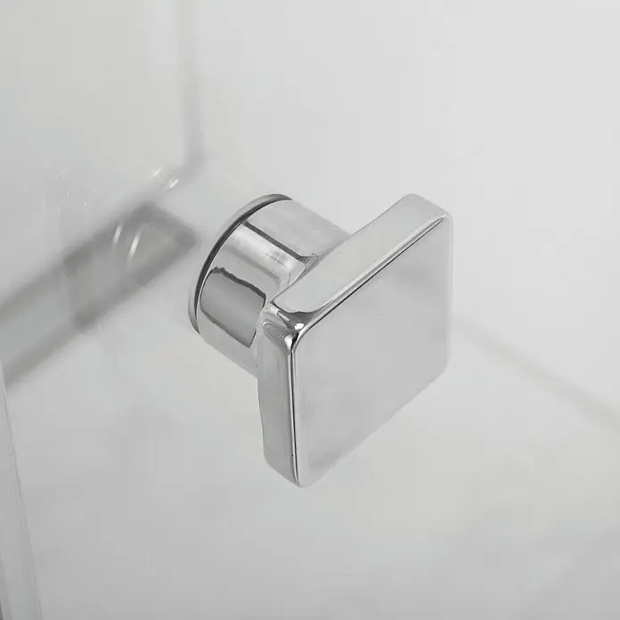 GEO Hit Eckdusche B-E310 - 100 x 90 x 202,2 cm, Beschichtet, Stärke: 6 mm, Silber - Vorderansicht