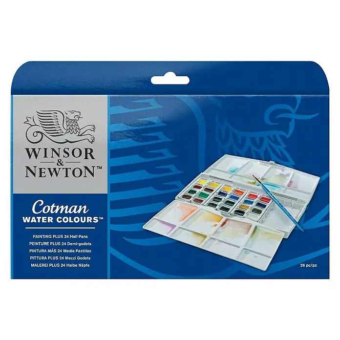 Winsor & Newton Cotman Set akvarel boja - Kutija s bojama - Pogled sprijeda