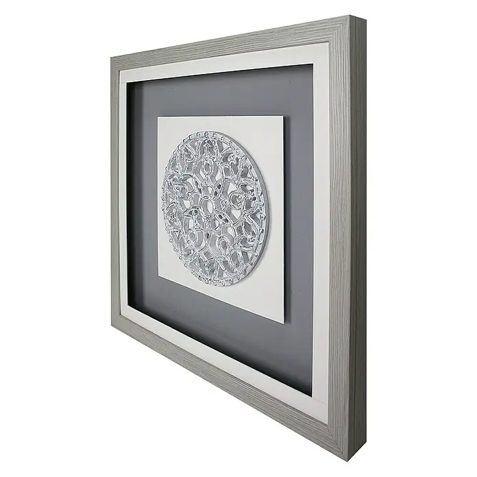 Cuadro Vitrina Gastor perla - Ornamentación redonda, An x Al: 48 x 48 cm