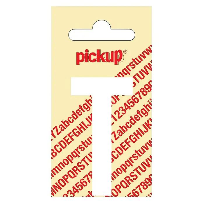 Pickup Naljepnica - Motiv: T, Bijele boje, Visina: 60 mm