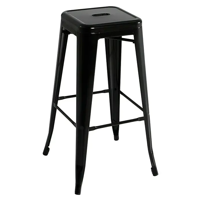 Taburete alto - L x An x Al: 43 x 43 x 76 cm, Negro