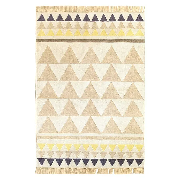 Alfombra Kilim geométrico - Marrón, 180 x 120 cm, Acrílico