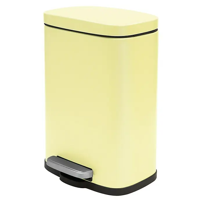 Spirella Cubo con pedal Akira - 5 l, Amarillo, Rectangular, Acero inoxidable