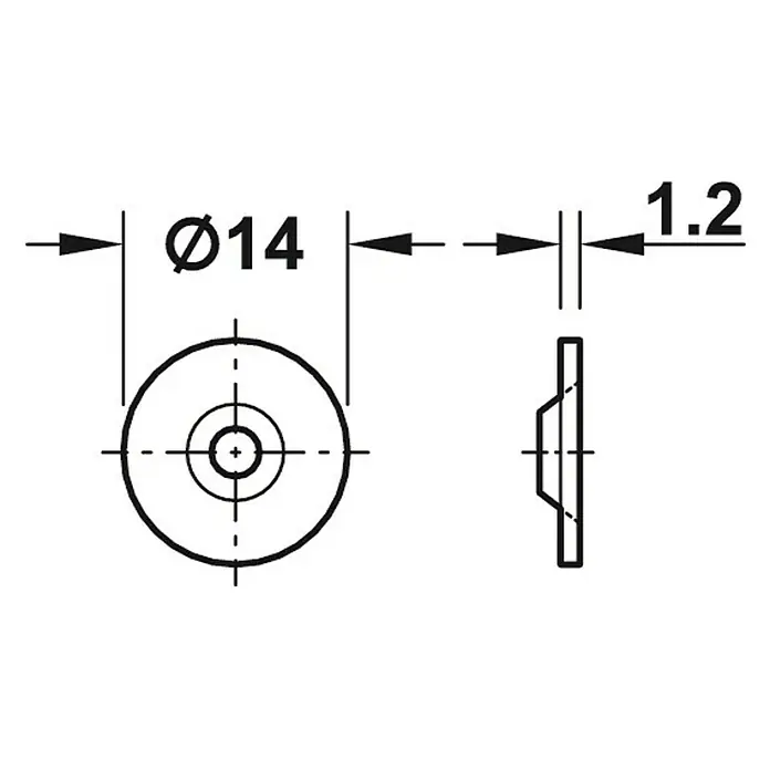 Häfele Magneetsluiting - Hechtsterkte: 3,5 kg, Ø x l: 13,6 x 17,5 mm, Wit - Vooraanzicht