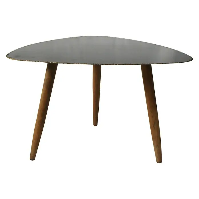 BHP Beistelltisch - L x B x H: 55 x 56 x 34 cm, Grau, Natur - Vorderansicht