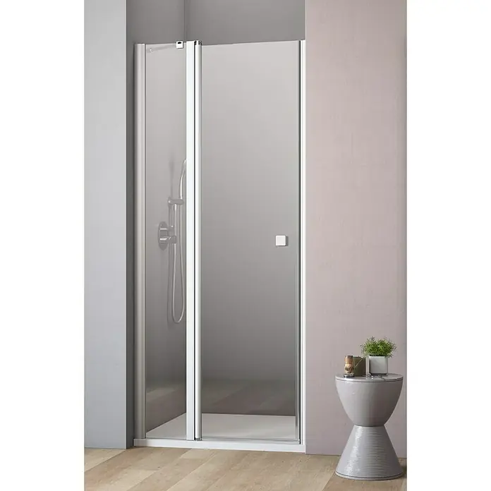 GEO Hit Nischendusche B-N200 - 110 x 202,2 cm, Unbeschichtet, Stärke: 6 mm, Silber - Vorderansicht