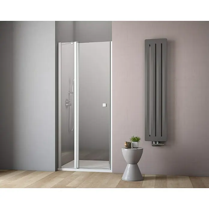 GEO Hit Nischendusche B-N200 - 110 x 202,2 cm, Unbeschichtet, Stärke: 6 mm, Silber - Vorderansicht