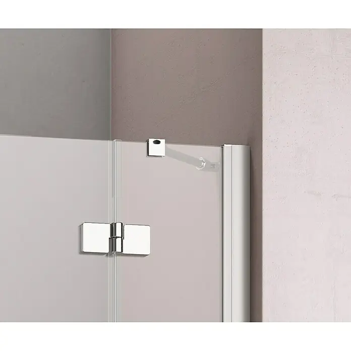 GEO Hit Nischendusche B-N300 - 90 x 200 cm, Unbeschichtet, DIN Anschlag: Rechts, Stärke: 6 mm, Silber - Vorderansicht