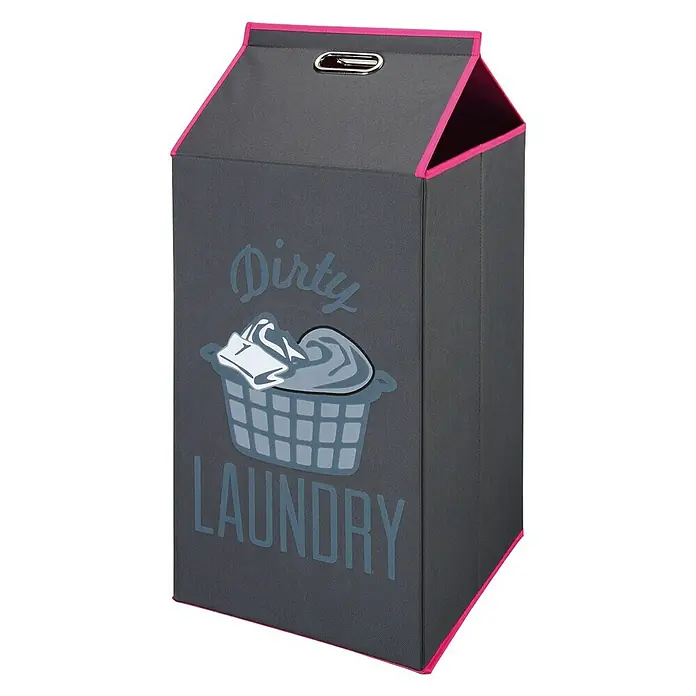 Cesta de ropa Dirty laundry - 32 x 32 x 80 cm, Gris