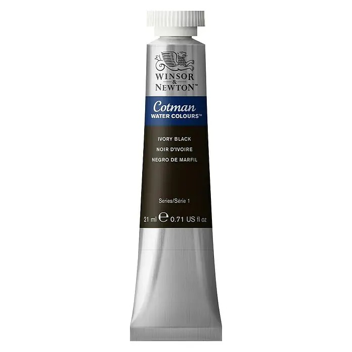Winsor & Newton Cotman Akvarel boja - Bjelokosno crno, 21 ml, Tuba - Pogled sprijeda