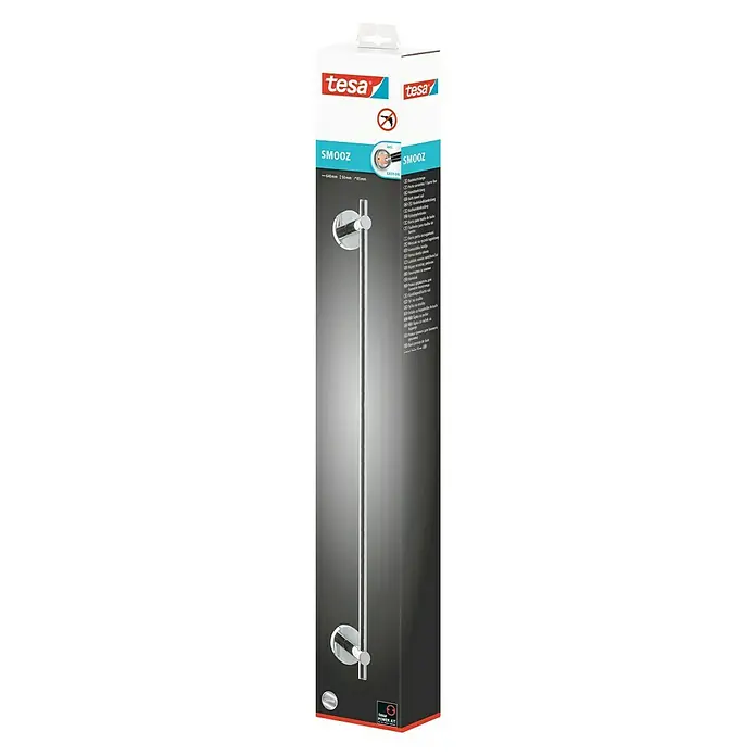 Tesa Hukk Toallero para baño Smooz - Ancho: 64 cm, Cromo, Brillante