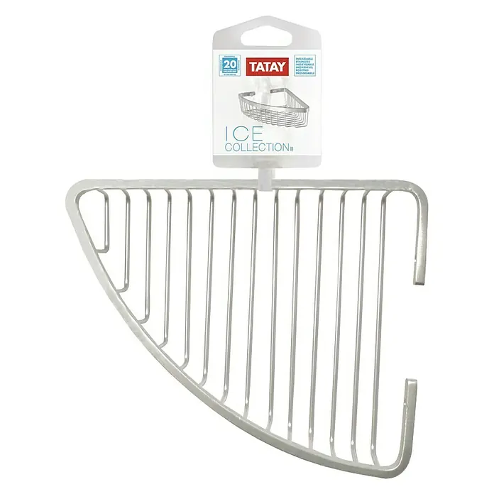 Tatay Cesta de baño angular Ice - 18 x 22 x 6,5 cm, Plateado