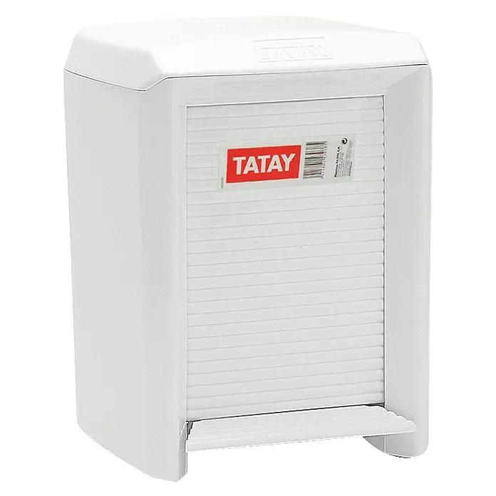 Tatay Olympia Cubo con pedal - 7 l, Blanco, Cuadrado, Plástico