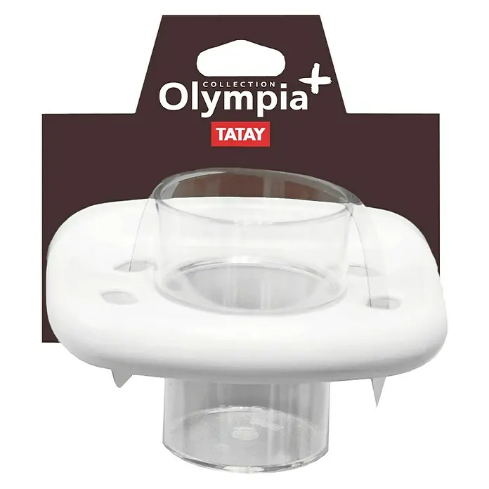 Tatay Olympia Portacepillos - Polipropileno, Blanco, Transparente