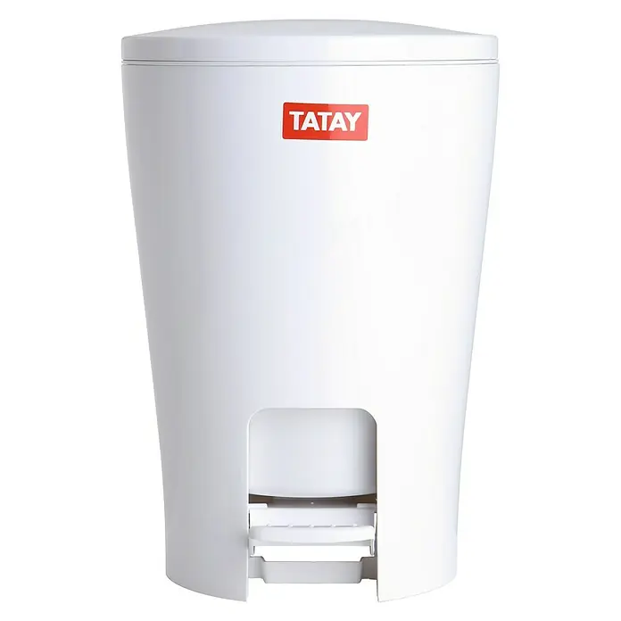 Tatay Cubo con pedal Diabolo - 5 l, Blanco, Redonda, Plástico