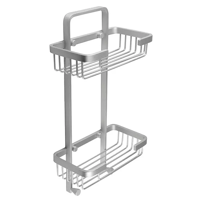 Tatay Cesta de baño doble Ice - 10,5 x 20,5 x 38,5 cm, Plateado