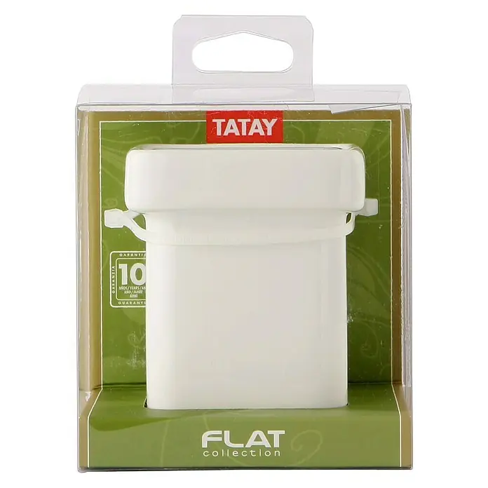 Tatay Flat Portacepillos - Cerámica, Aluminio blanco