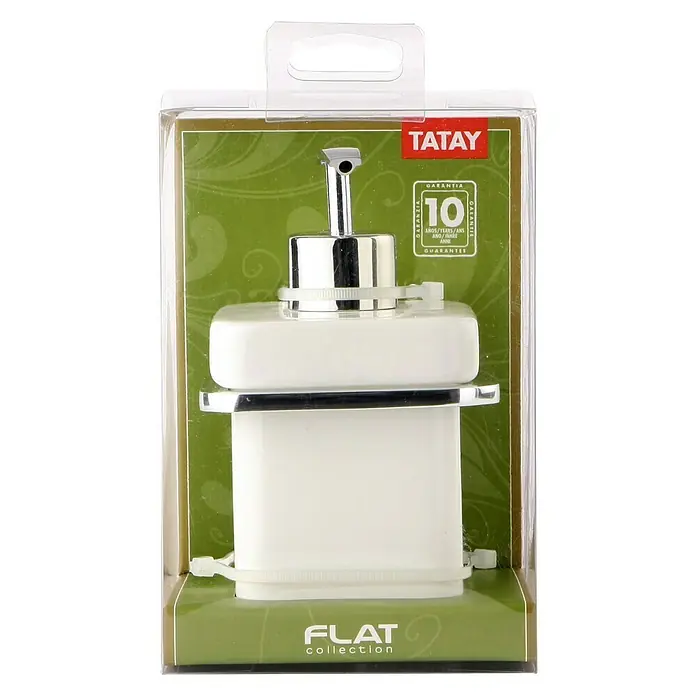 Tatay Flat Dispensador de jabón mural - Cerámica, Aluminio blanco