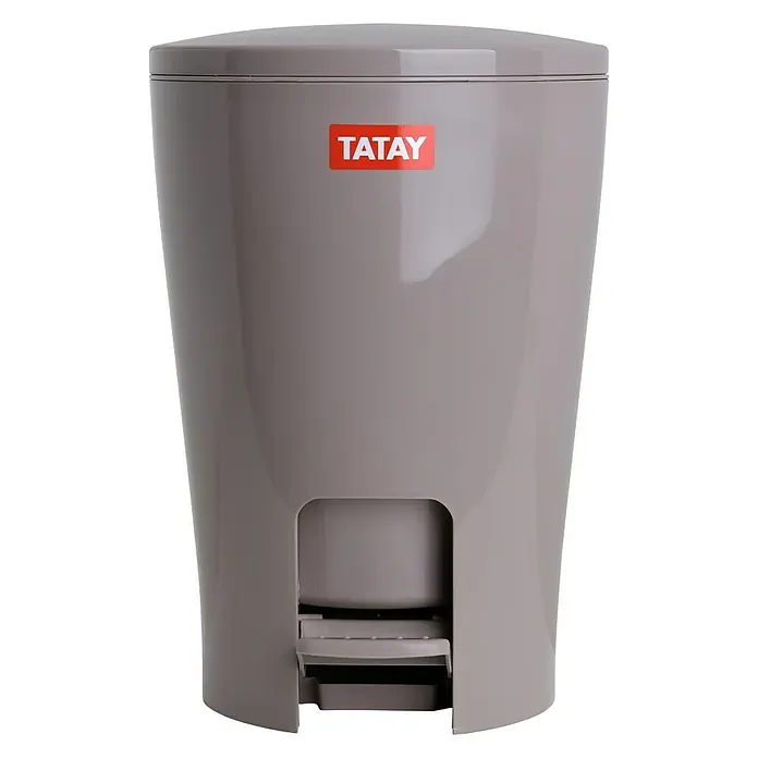 Tatay Cubo con pedal Diabolo - 5 l, Beige, Redonda, Plástico
