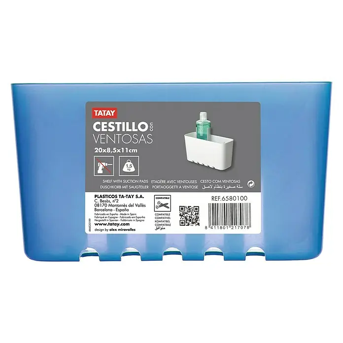 Tatay Cesta de baño Standard - 8,5 x 20 x 11 cm, Azul