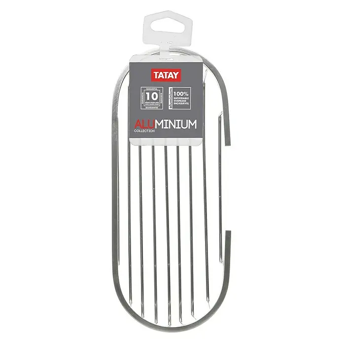 Tatay Aluminium Cesta de baño oval - 12 x 30 x 11,5 cm, Plateado