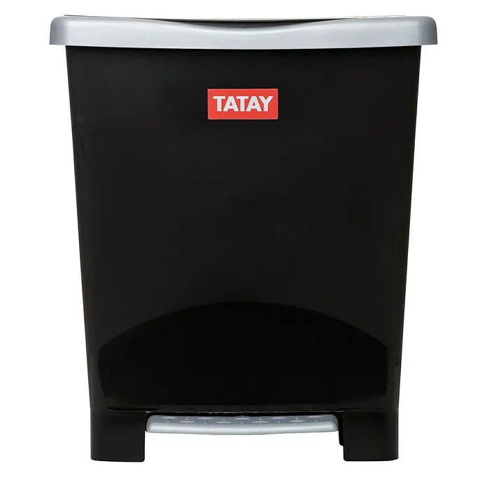 Tatay Cubo con pedal Millenium - 24 l, Negro, Rectangular, Plástico