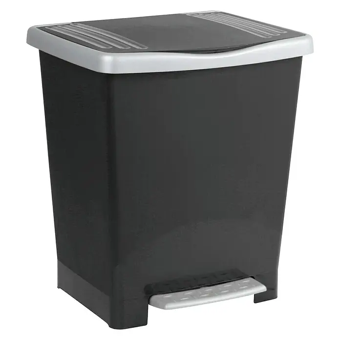 Tatay Cubo con pedal Millenium - 24 l, Negro, Rectangular, Plástico