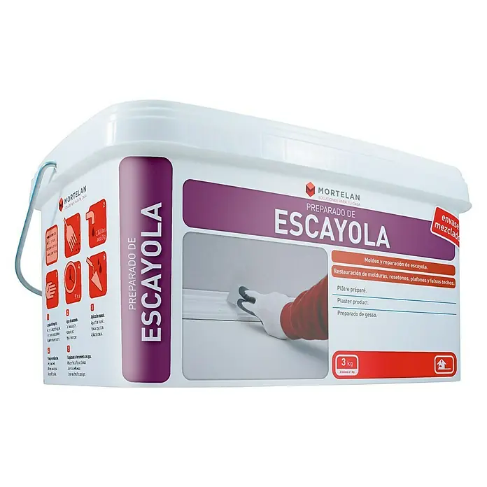 Gecol Enlucido de escayola Mortelan - 3 kg, Apto para: Yeso