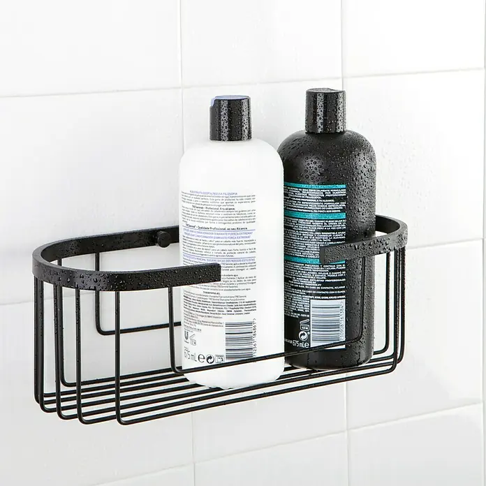 Tatay Aluminium Cesta de baño oval - 12 x 30 x 11,5 cm, Negro