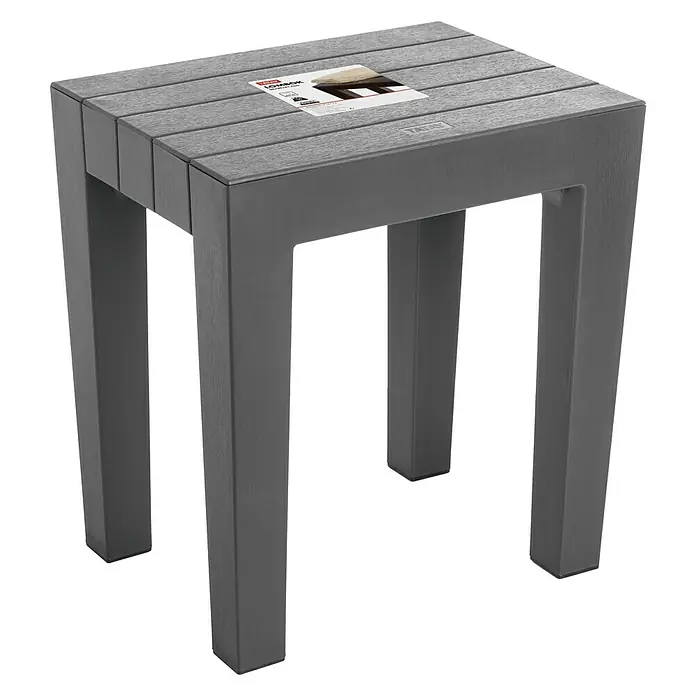 Tatay Taburete para baño Lombok - 29 x 38 x 41,5 cm, Plástico, Gris