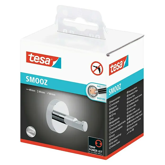 Tesa Smooz Bademantelhaken - Chrom, Glänzend
