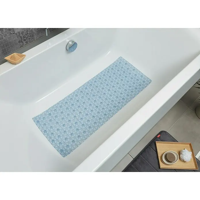 Tatay Alfombra antideslizante para bañera Diamond - 36 x 96 cm, PVC, Azul