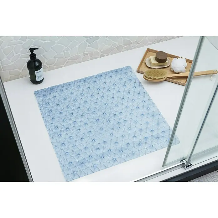 Tatay Alfombra antideslizante para ducha Diamond - 54 x 54 cm, PVC, Azul