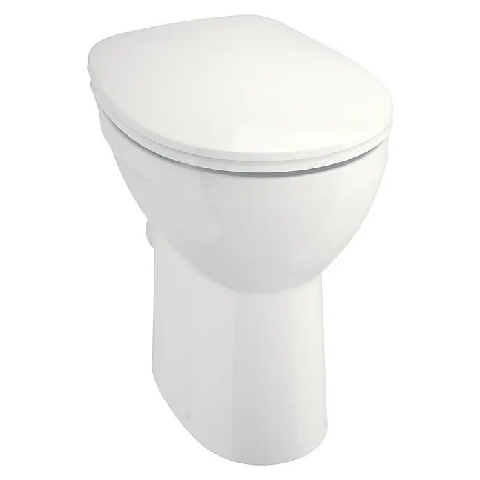 Camargue Set stajaća WC školjka s daskom Plus 75 2.0 - Bez ruba, Bez posebne glazure, Oblik ispiranja: Duboko, WC odvod: Vodoravno, Bijele boje