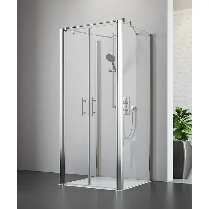 Camargue Vario Dvostruka vrata za tuš kabinu S32 - 80 x 195 cm, Premazano, Debljina: 6 mm, Srebrne boje