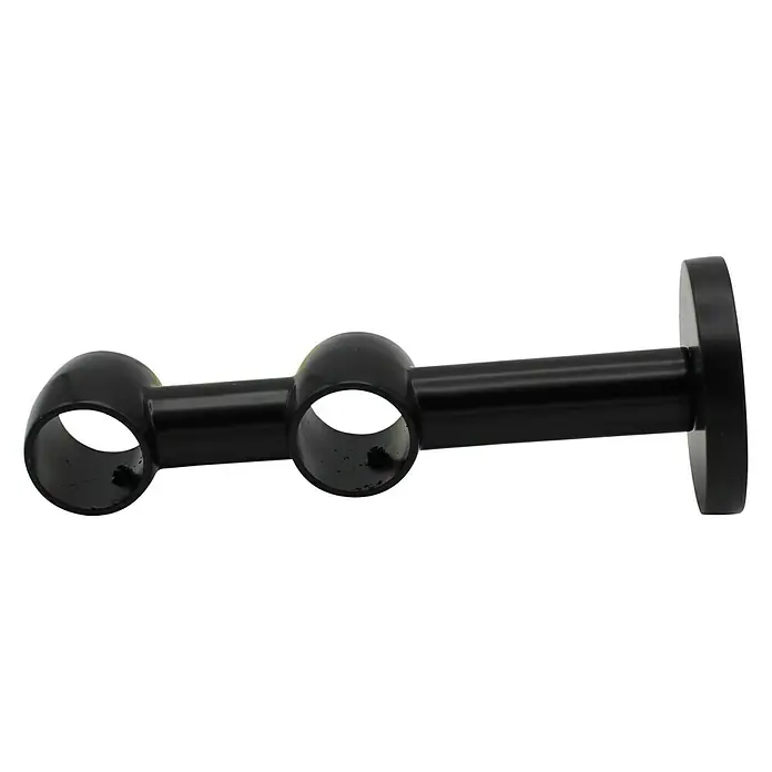 Expo Ambiente Doppelträger Noble - Schwarz, Geeignet für: Gardinenstangen Ø 20 mm, Länge: 13,4 cm - Linke Seitenansicht