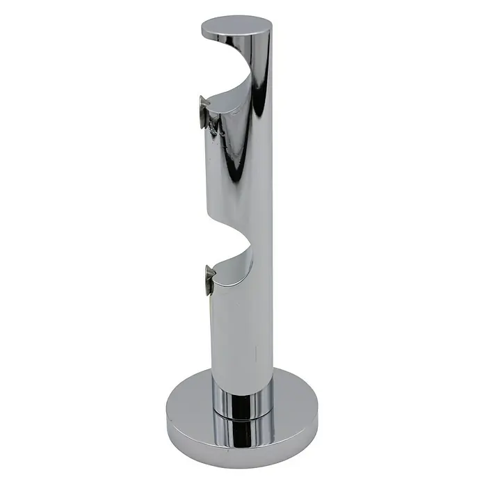 Expo Ambiente Doppelträger Turn - Chrom, Geeignet für: Gardinenstangen Ø 20 mm, Länge: 13,4 cm - Vorderansicht
