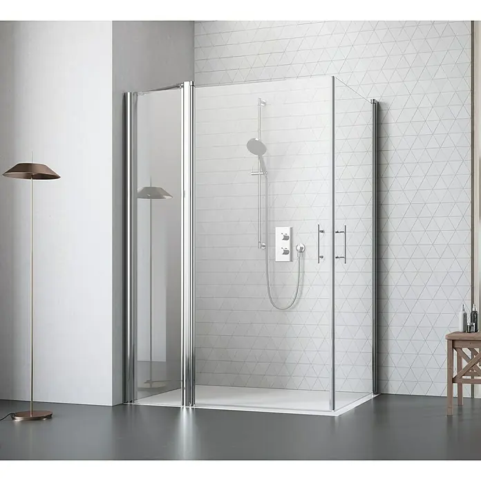 Camargue Vario Bočni fiksni dio tuš kabine - 40 x 195 cm, Premazano, Debljina: 6 mm, Srebrne boje