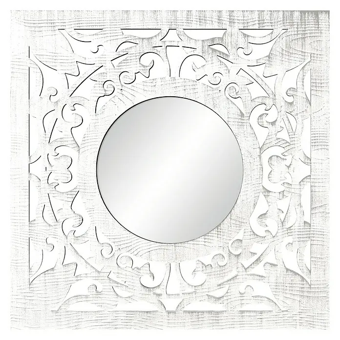 Espejo Laser Mandala 2 - 57 x 57 cm, Blanco