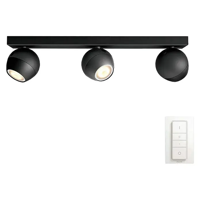 Philips Hue Regleta LED Buckram - L x An x Al: 8,2 x 44,8 x 10,3 cm, Negro, Multicolor