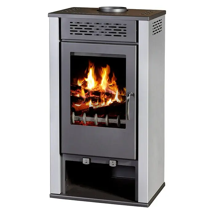 Kaminofen Magna - 7 kW, Raumheizvermögen: 140 m³, Verkleidung: Stahl, Grau
