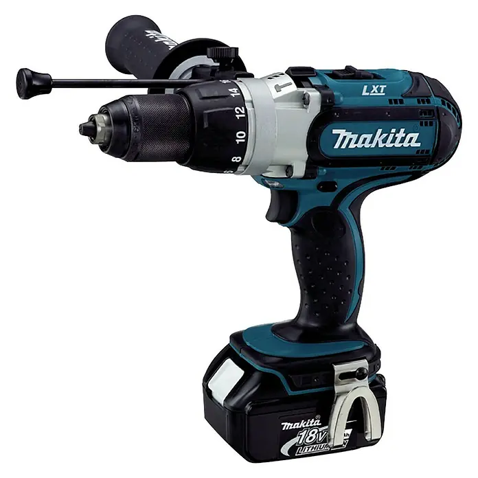 Makita Akku-Schlagbohrschrauber DHP451RTJ - 18 V, 2 Akkus, 5 Ah, Leerlaufdrehzahl: 0 U/min - 1.700 U/min - Vorderansicht