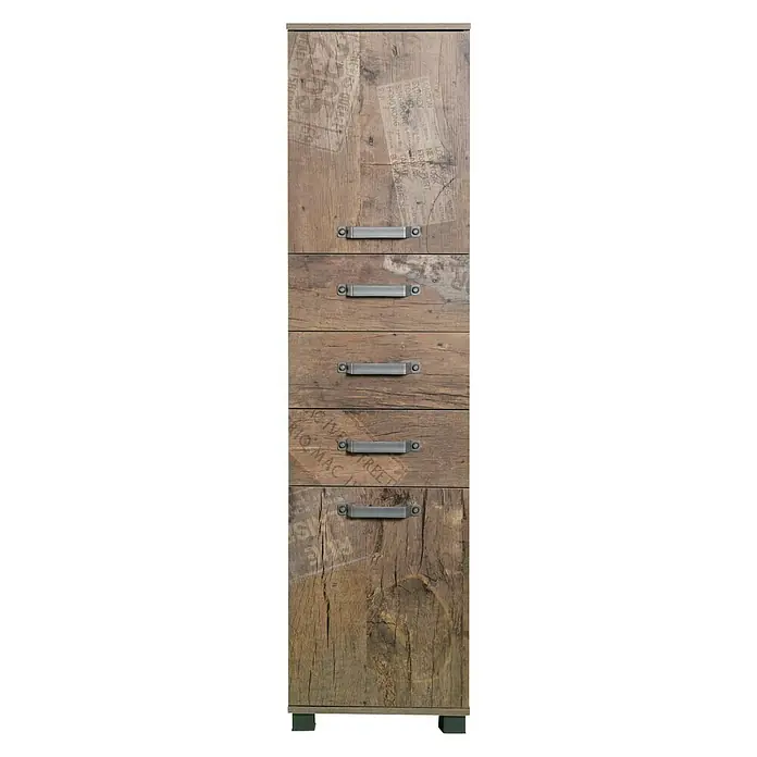 Schildmeyer Milan Hochschrank - 40,5 x 32 x 164 cm, Panamaeiche - Vorderansicht