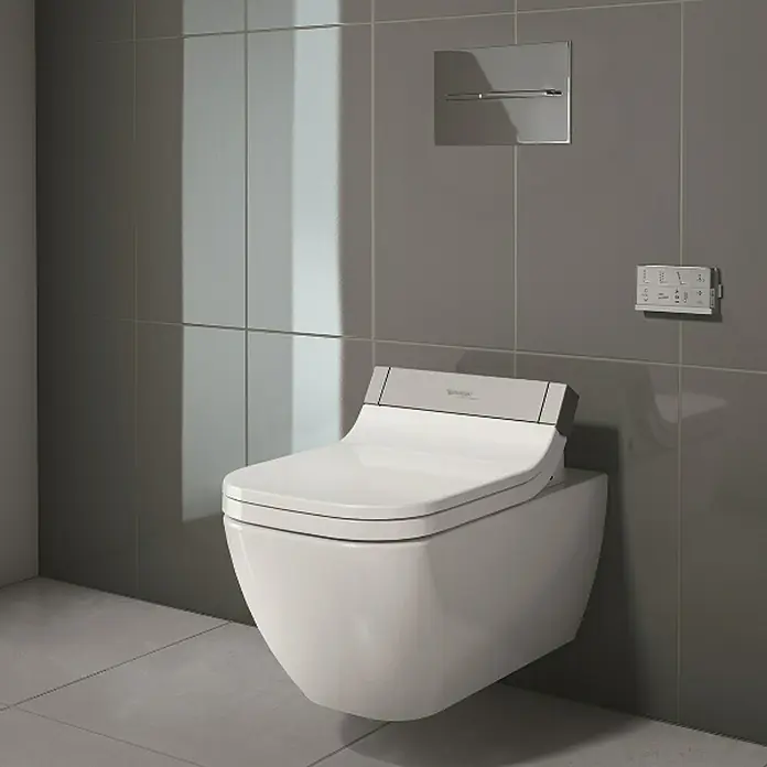 Duravit Happy D.2 Wand-WC Typ 2 - Spülrandlos, Ohne Spezialglasur, Spülform: Tief, WC Abgang: Waagerecht, Weiß - Stimmungsaufnahme