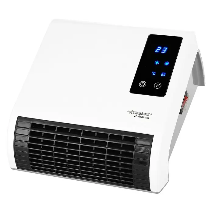 Voltomat HEATING Ventilatorska grijalica - 2.000 W, Bijelo-crno, 26 x 16,4 x 28,5 cm - Pogled sprijeda