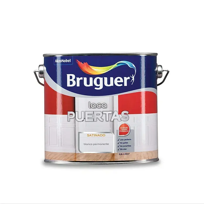 Bruguer Laca acrílica para puertas - Blanco, 2,5 l, Satinado