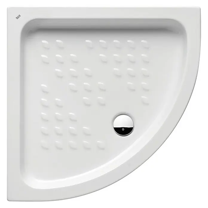 Roca Plato de ducha cuarto de círculo porcelánico Italia - L x An: 90 x 90 cm, Blanco