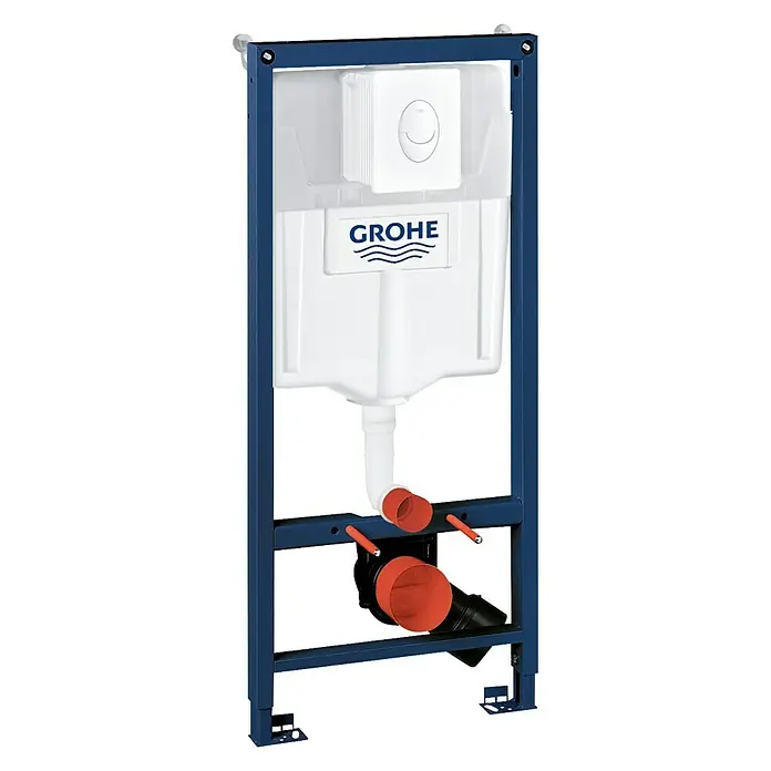 Grohe Rapid SL WC-Vorwandelement 3 in 1-Set - 16,5 x 50 x 113 cm, Mit Grohe Skate Air Betätigungsplatte, Pulverbeschichtet - Vorderansicht