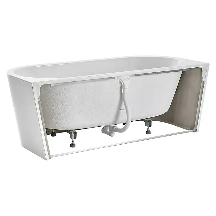 Ottofond Freistehende Badewanne Siesta - 165 x 75 cm, Sanitäracryl, Weiß - Rückansicht