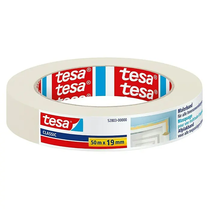 Tesa Classic Maler-Kreppband - 50 m x 19 mm - Vorderansicht